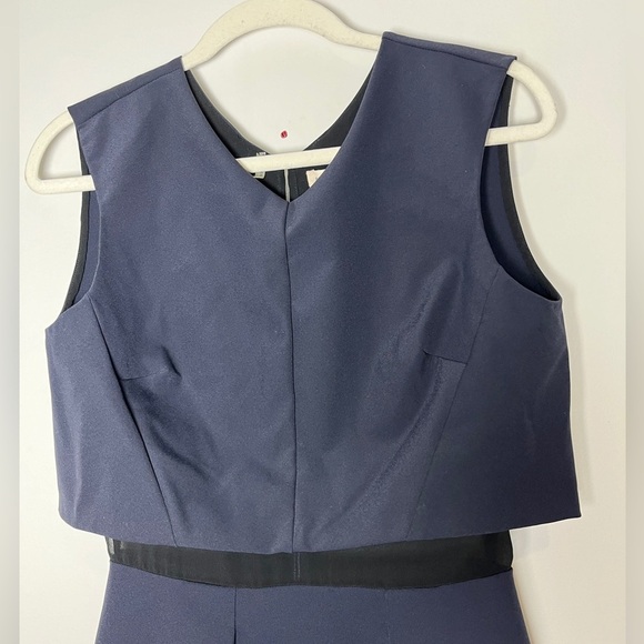 Rebecca Taylor NWT Techy Double Layer Navy Mesh Dress Sz 4 - Picture 5 of 9